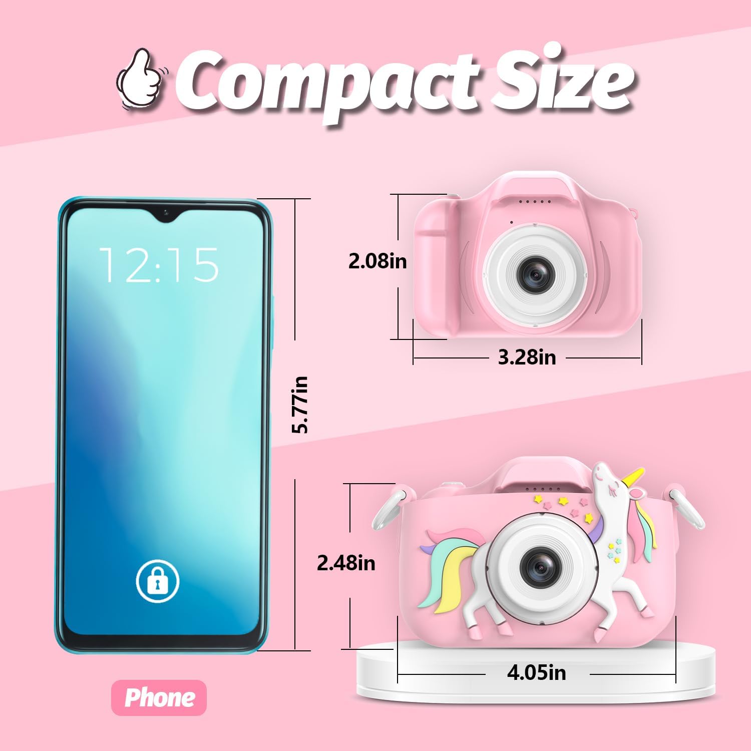 Goopow Kids Camera Toys for 3-8 Year Old Girls Boys,Children Digital Video Camcorder Camera with Cartoon Soft Cover, Best Chritmas Birthday Festival Gift for Kids - 32G SD Card Included 24hrsmart